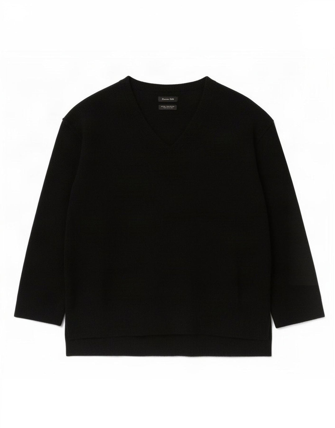Pulover cu decolteu în V Massimo Dutti pentru femei UK 10 Lână neagră mică