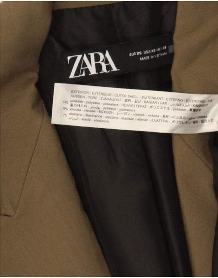 Jachetă pentru bărbați Zara, cu două piepturi, UK 34 XS Kaki Poliester