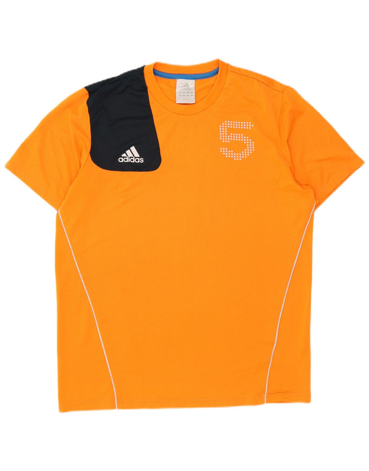 Tricou grafic pentru bărbați Adidas Top mare portocaliu din poliester color bloc