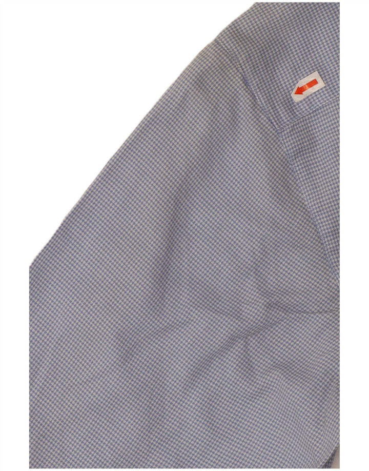 Bluză cămașă vintage pentru femei US 3 Small Blue Houndstooth