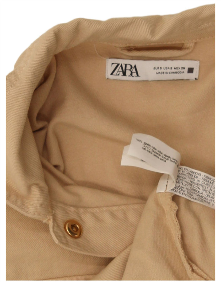 Jachetă bomber oversized pentru femei Zara UK 10 mic, bej, bumbac