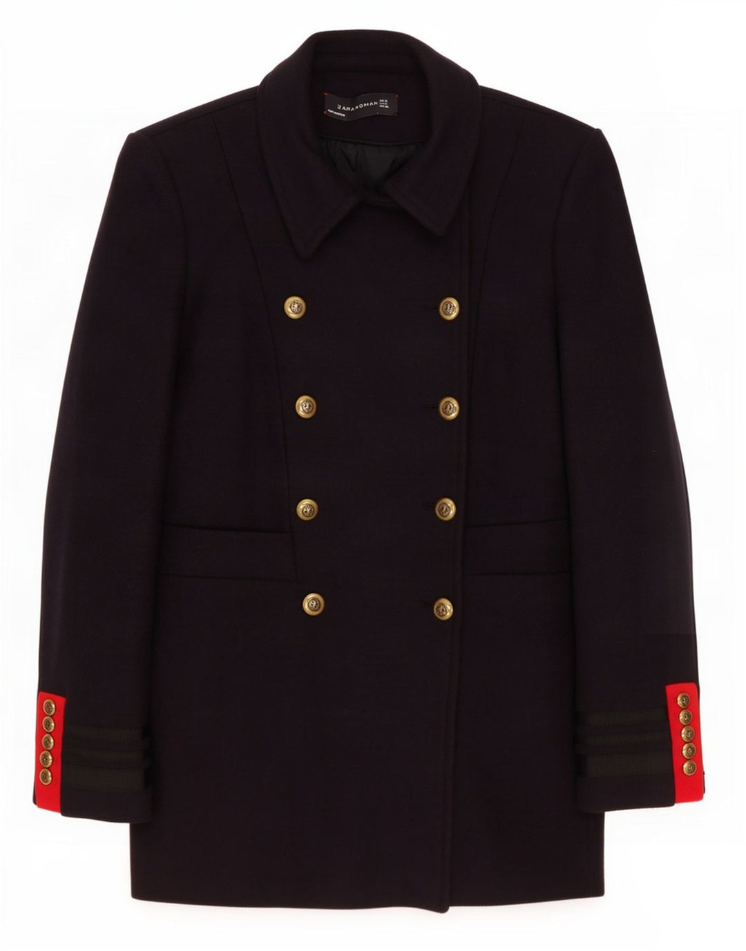 Jachetă pentru femei Zara Blazer în două piept UK 10 Mic Bleumarin