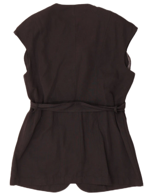 APART Jachetă blazer fără mâneci cu 4 nasturi pentru femei UK 16 Poliester negru mare