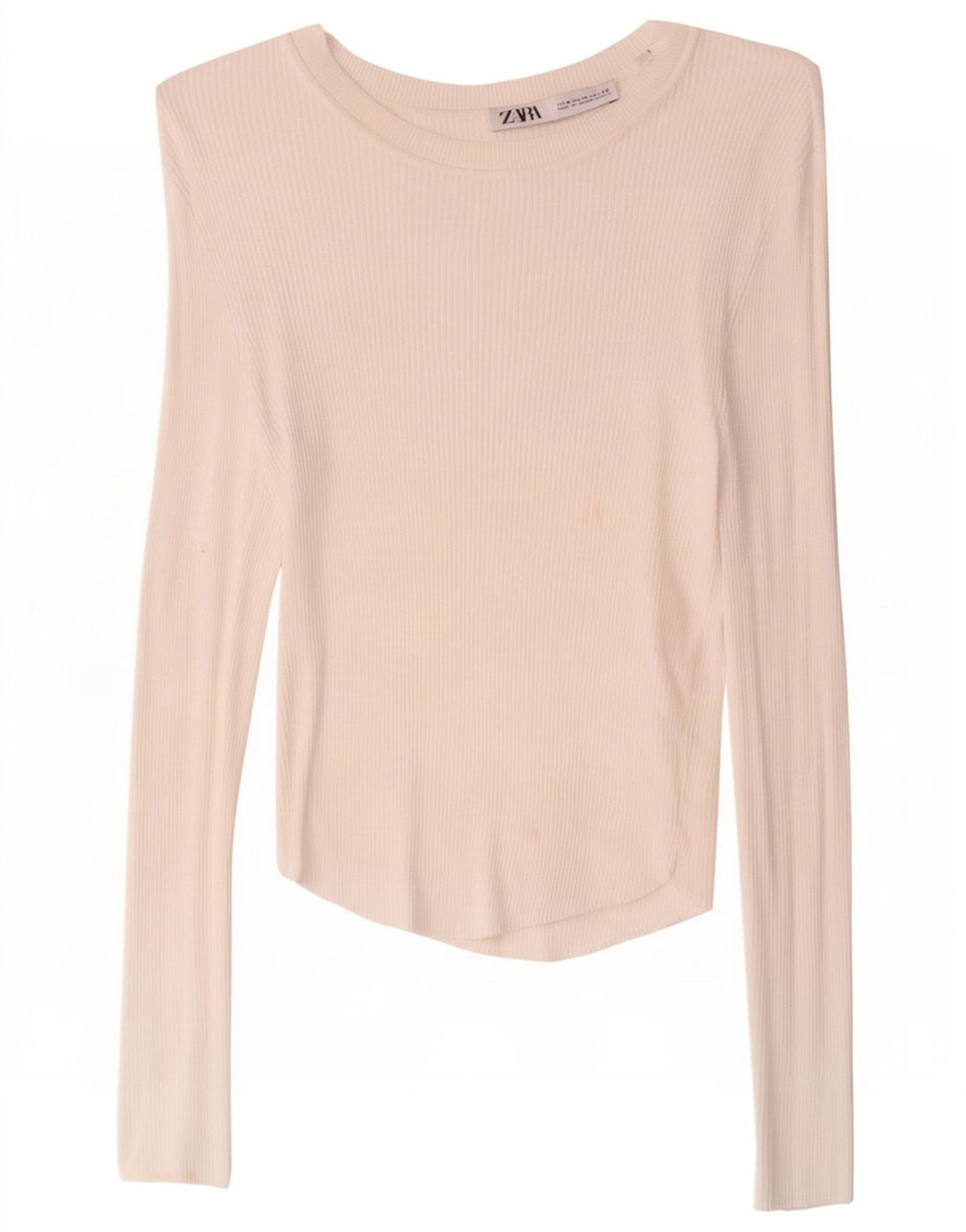Top femeie Zara cu mânecă lungă UK 12 Medium White