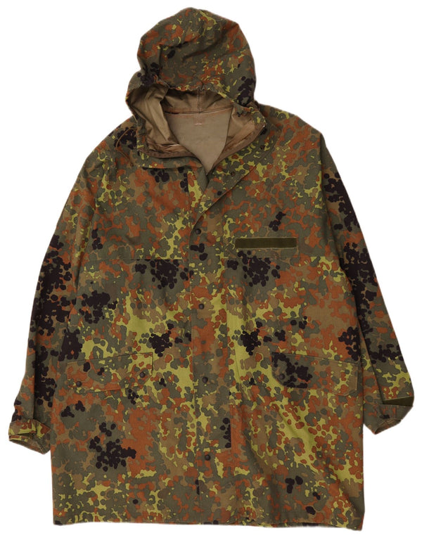 Jachetă parka cu glugă vintage pentru bărbați UK 44 2XL kaki camuflaj