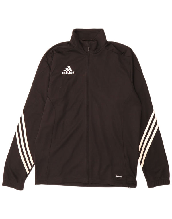 Jachetă de top pentru trening Adidas Climalite pentru bărbați, poliester mediu negru