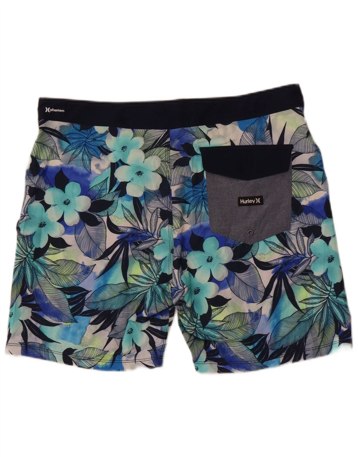 Pantaloni scurți de înot Hurley Phantom pentru bărbați, mari, albastru, floral