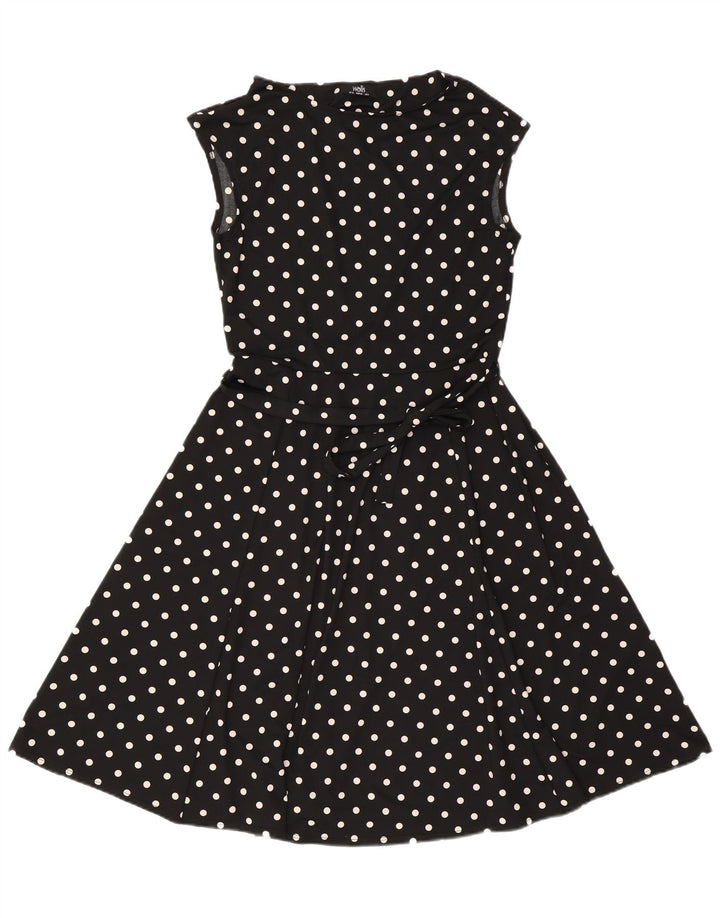Rochie A-Line, fără mâneci, Wallis UK 12 Medium Black Polka Dot