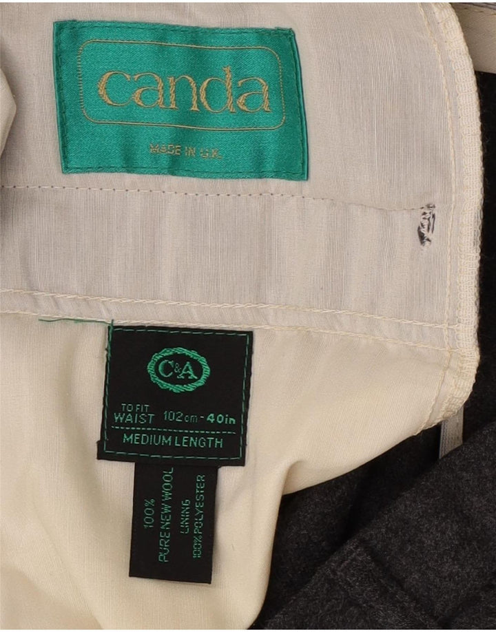 Pantaloni casual obișnuiți pentru bărbați C&A Canda L40 L31 gri din lână nouă