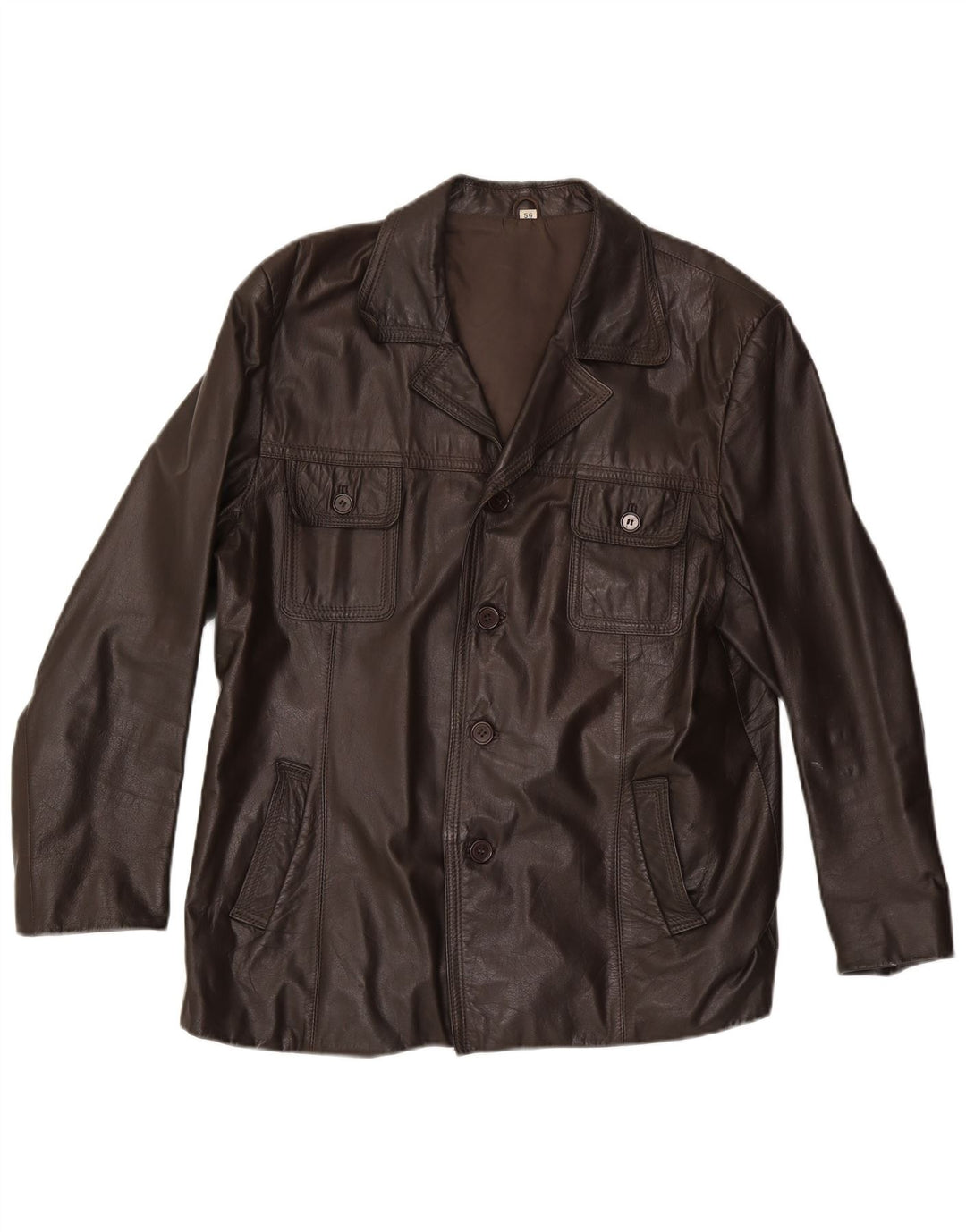 Jachetă de piele pentru bărbați VINTAGE UK 40, mare, maro, din piele