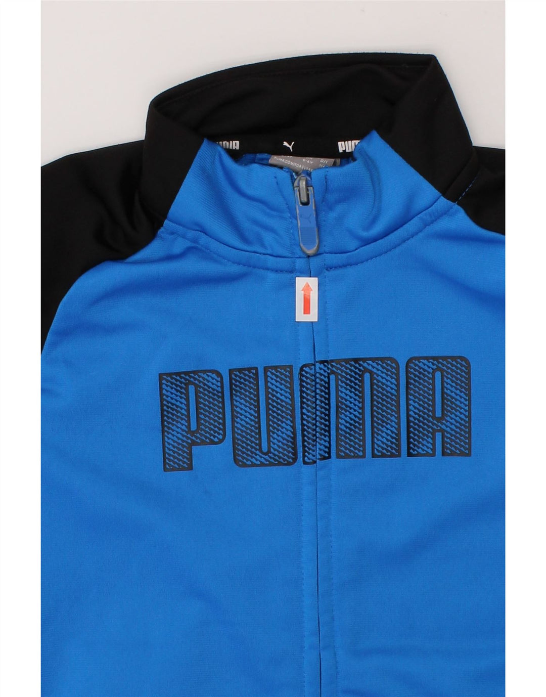PUMA Boys Graphic Tracksuit Top Jacket 5-6 Years Blue Colourblock Vintage Puma and Second-Hand Puma from Messina Hembry 