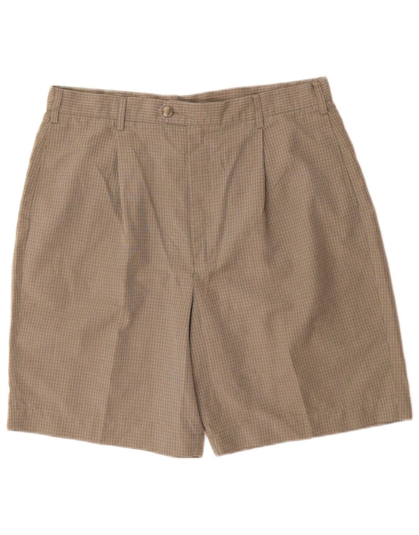 Pantaloni scurți chino pentru bărbați Marks & Spencer W36 Large Green Check Poliester