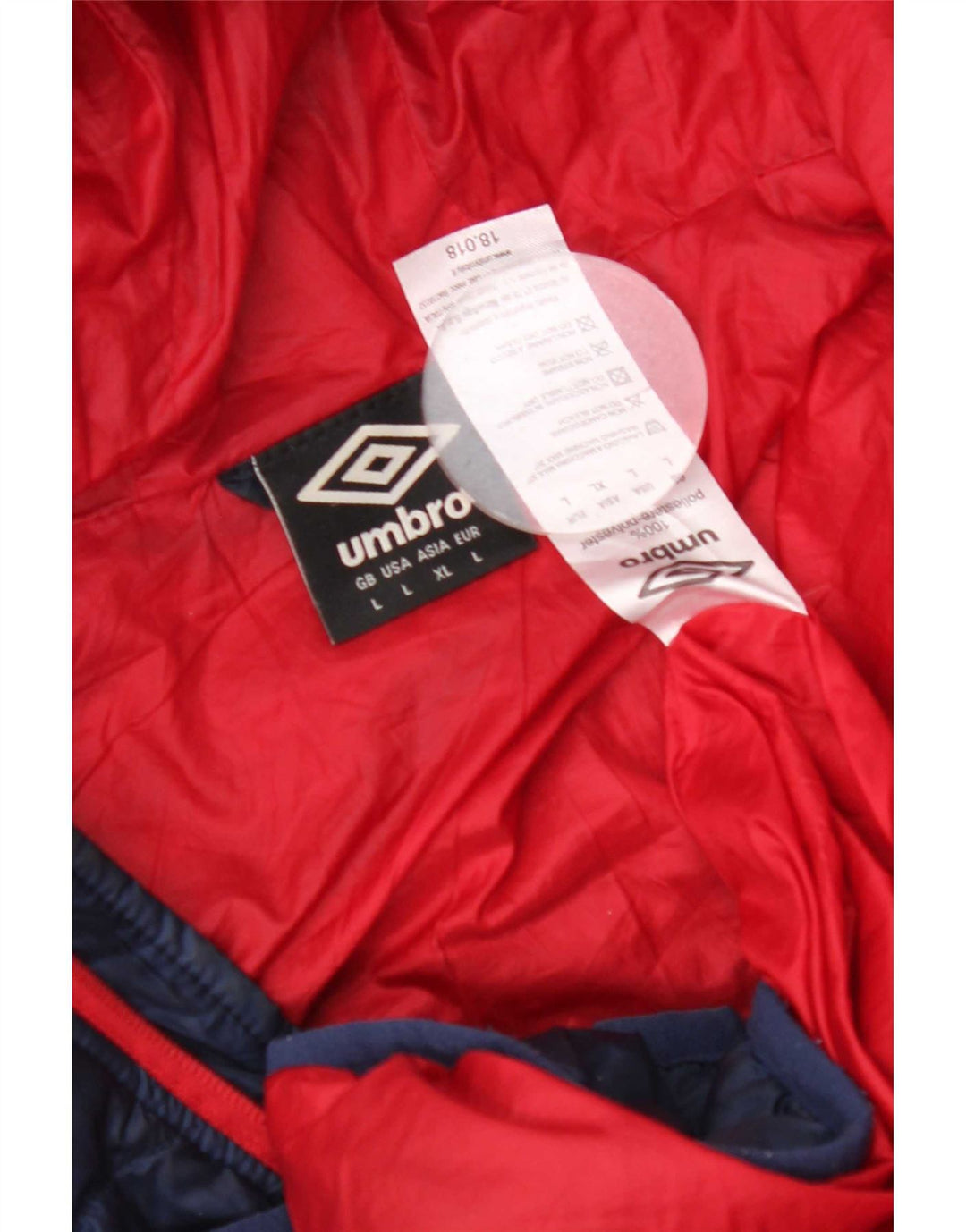 Jachetă căptușită cu glugă Umbro pentru bărbați UK 40 mare, albastru bleumarin, poliester