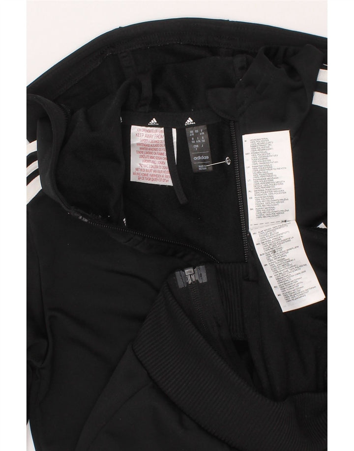Pulover Adidas pentru băieți, cu fermoar, 6-7 ani, poliester negru