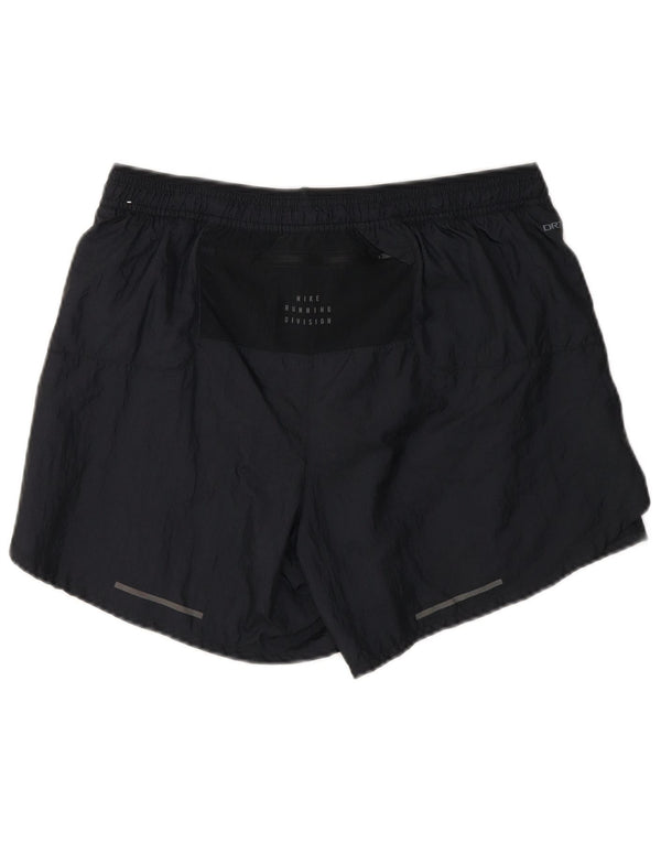 Pantaloni scurți sport Nike Dri Fit pentru femei UK 14 Medium Black Colorblock Nylon