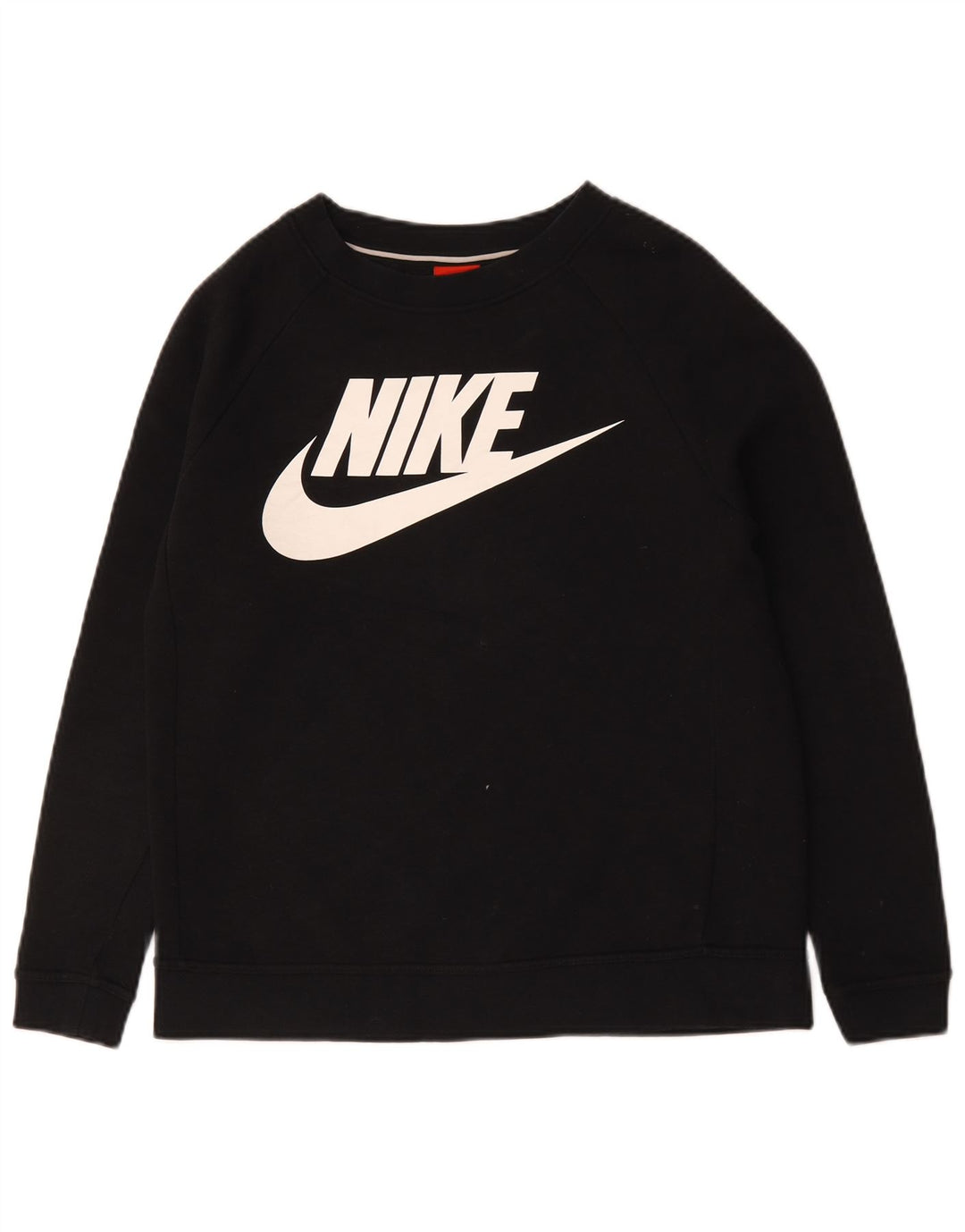 Pulover supradimensionat cu grafic Nike pentru femei UK 10 Bumbac negru mic