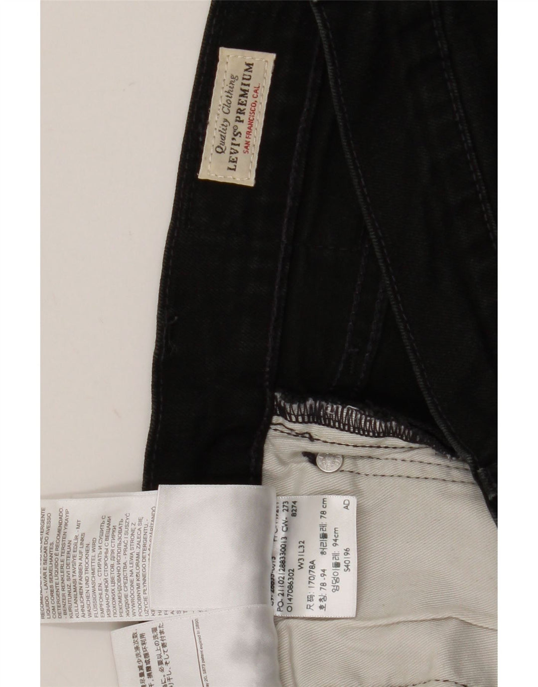 Blugi slim pentru bărbați Levi's W31 L32 bumbac negru