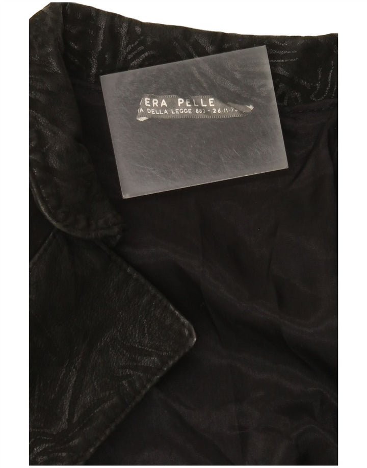 Jachetă vintage de piele intoarsa pentru femei UK 14 Medium Black Leather
