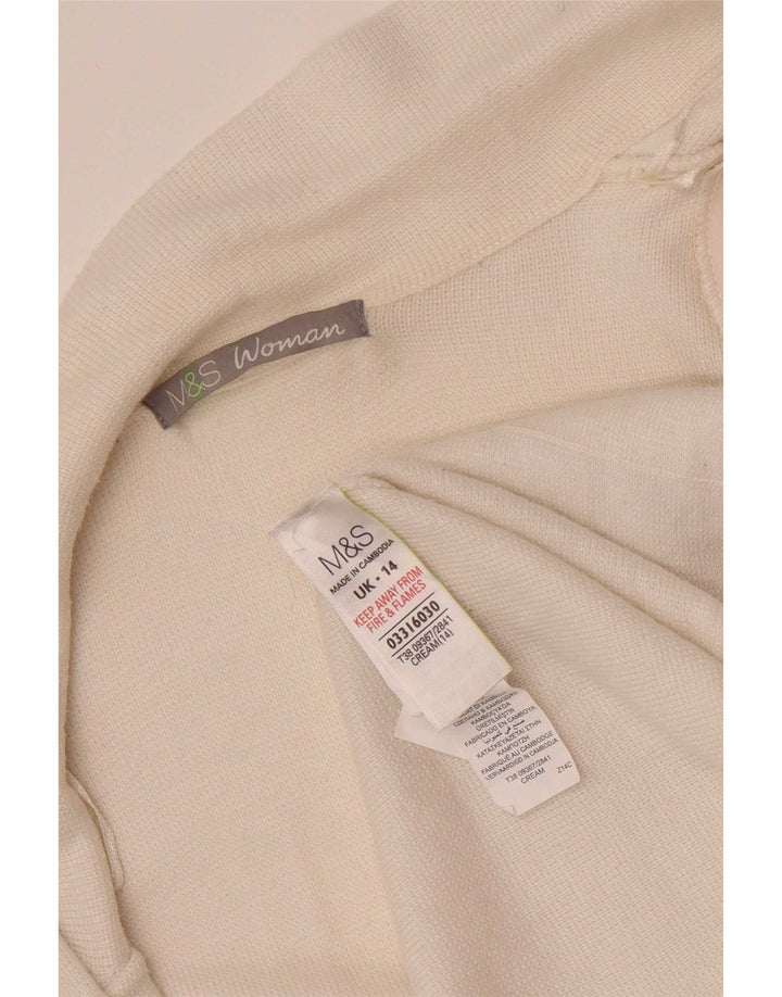 Pulover cardigan deschis pentru femei Marks & Spencer UK 14 Medium Bej Poliamidă
