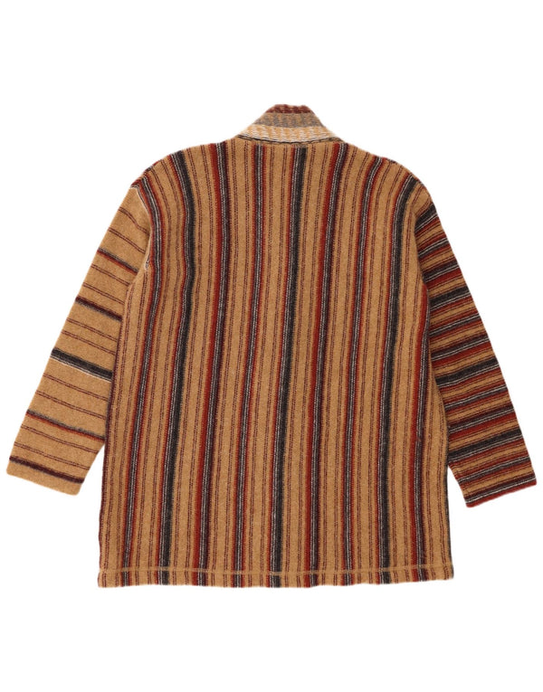 Pulover cardigan vintage pentru femei, cu croiala largi, UK 16, mare, maro, cu dungi