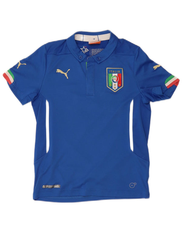 Tricou polo cu grafic PUMA Italia pentru băieți 9-10 ani, albastru