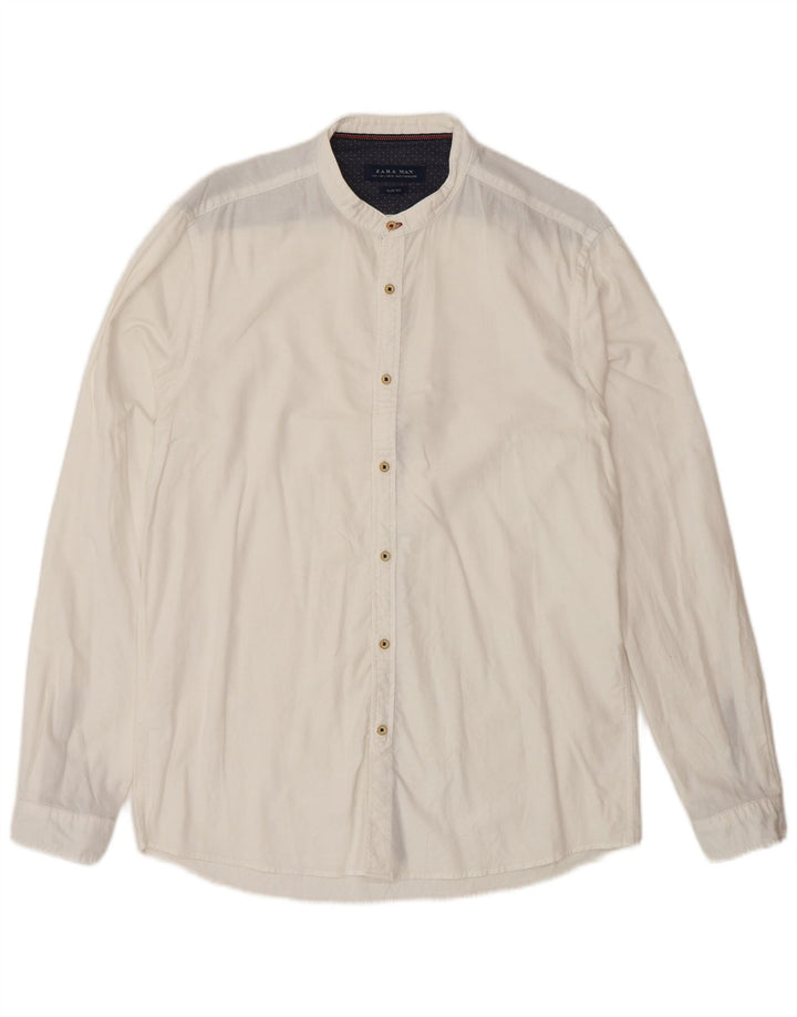 Cămașă pentru bărbați Zara Slim Fit, mare, albă