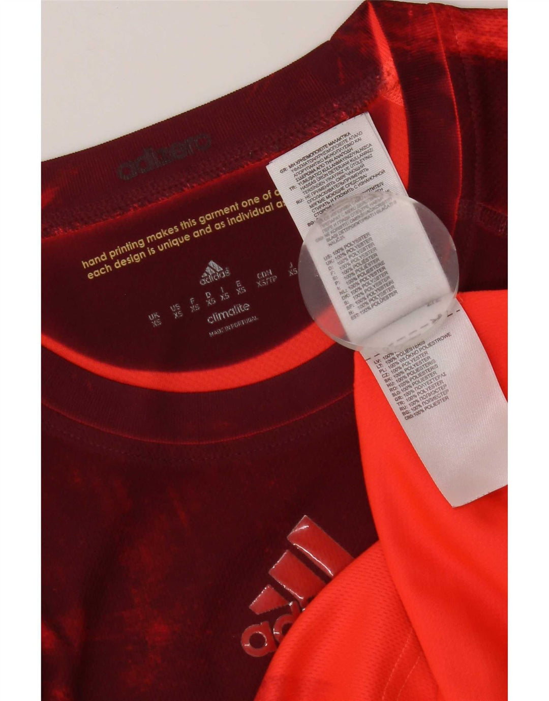 Tricou Adidas Climalite Top XS Red Tie Dye Poliester