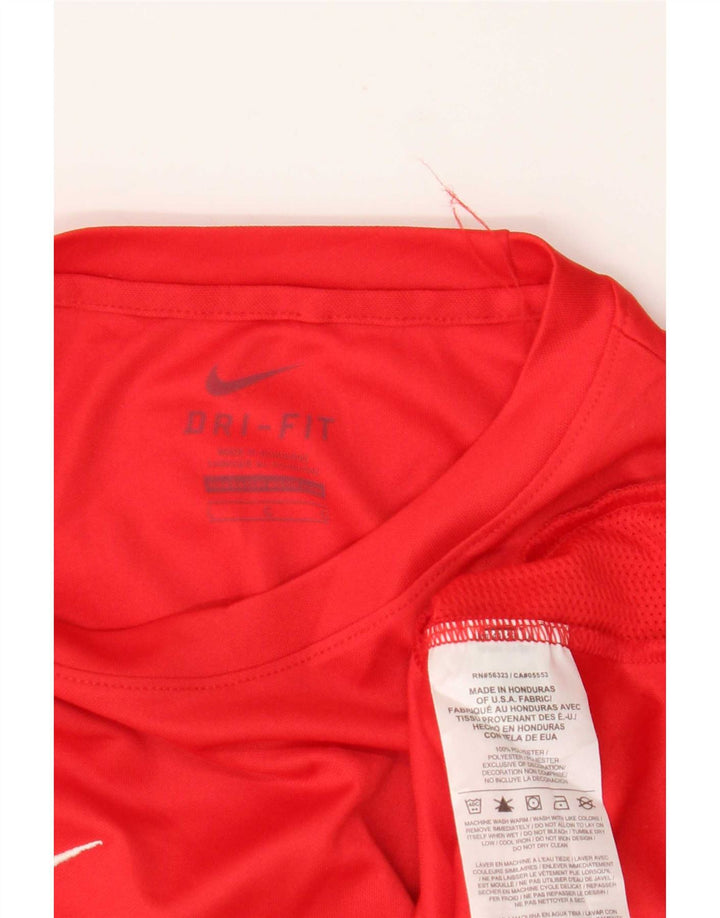 Tricou grafic Nike Dri Fit pentru băieți Top 12-13 ani Poliester roșu mare