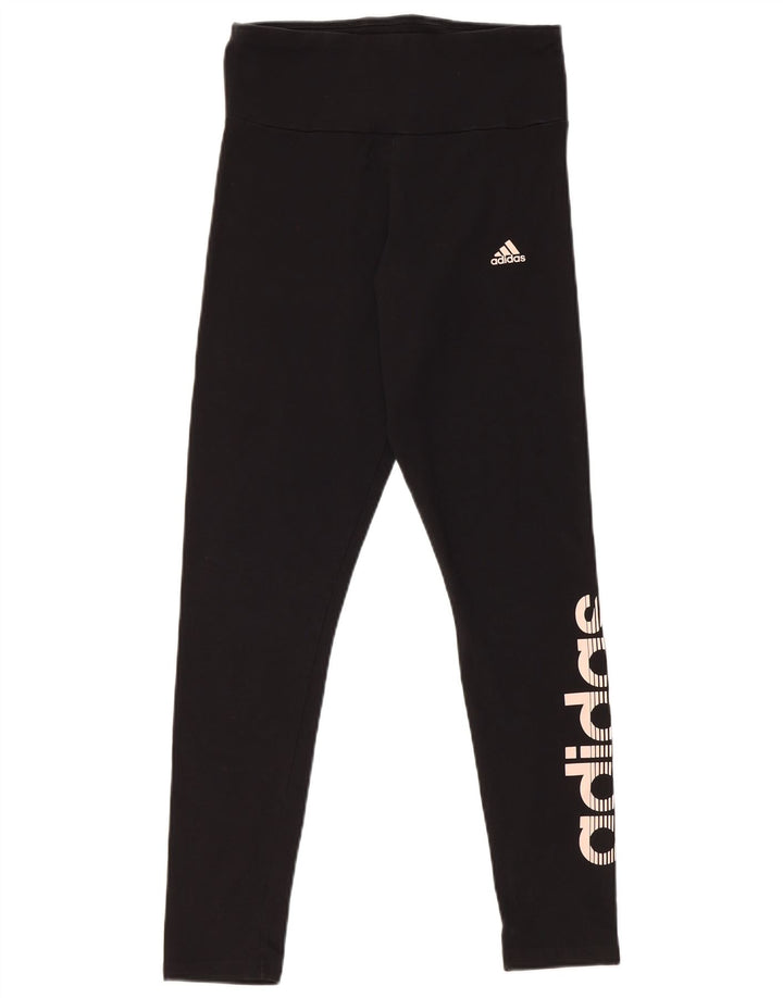 Leggings grafic Adidas pentru femei UK 8/10 Small Black