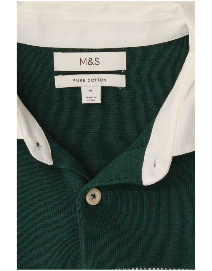 Pulover pentru bărbați Marks & Spencer, cu gât polo, verde mediu, color block