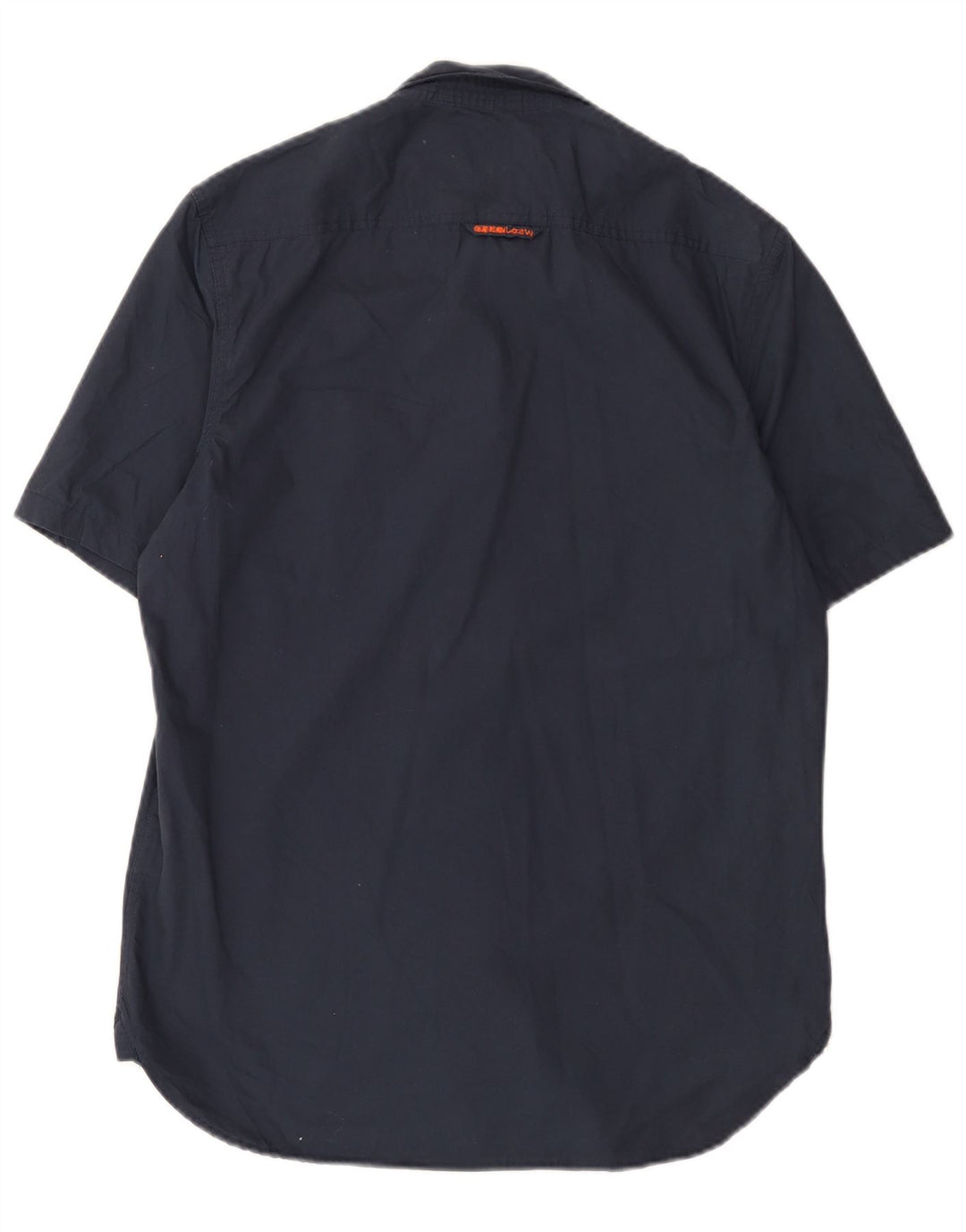 Cămașă militară cu mânecă scurtă pentru bărbați Superdry, bumbac mare, albastru bleumarin