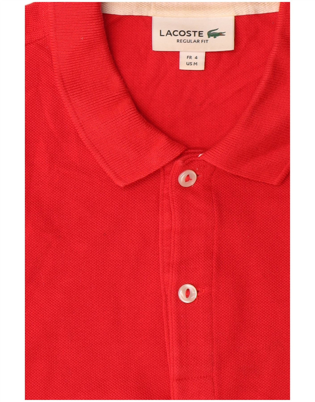Tricou polo Lacoste pentru bărbați, cu formă regulată, mărimea 4, bumbac roșu mediu