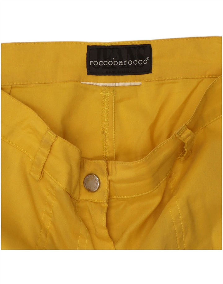Roccobarocco Pantaloni cargo Capri pentru femei W30 L22 Galben