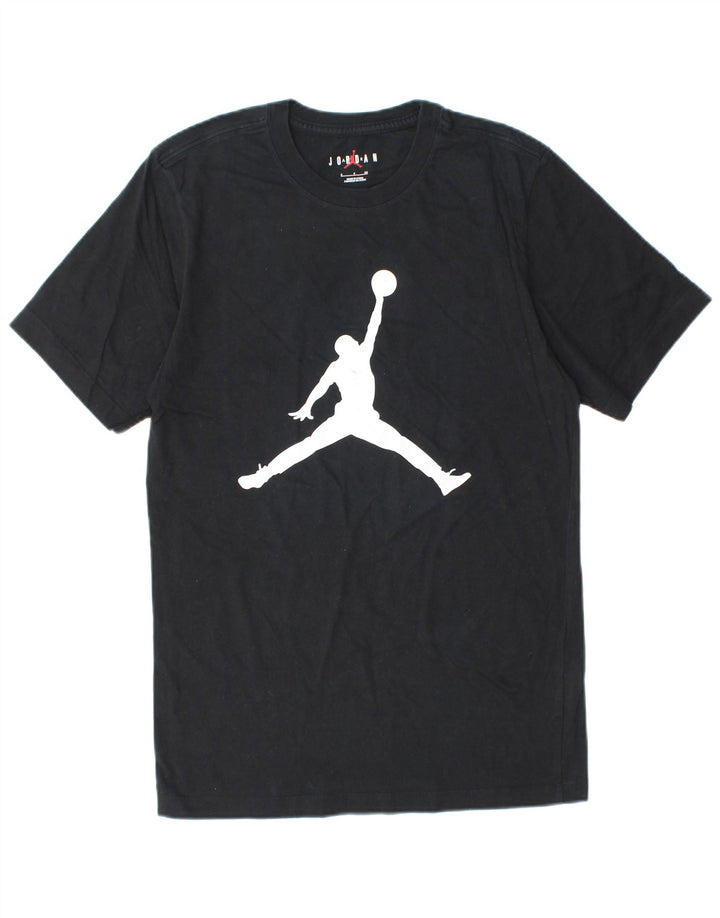 JORDAN Mens Graphic T-Shirt Top Small Black Cotton