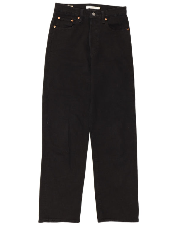 Blugi drepti pentru femei Levi's Ribcage W27 L29 bumbac negru