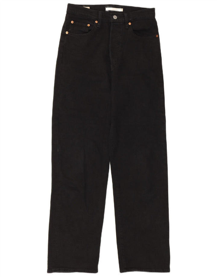 Blugi drepti pentru femei Levi's Ribcage W27 L29 bumbac negru
