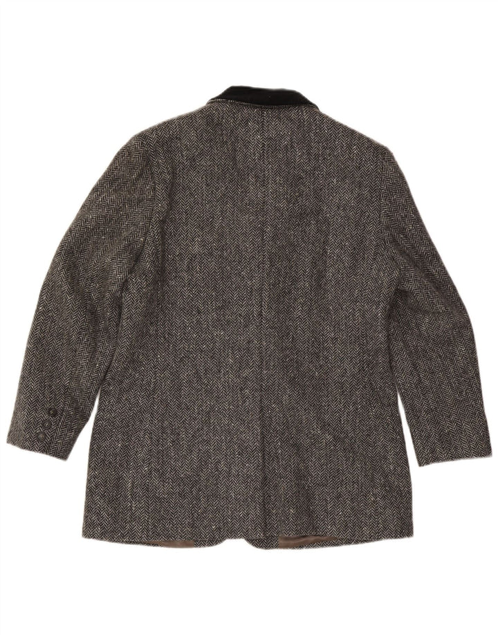 Sacou blazer pentru femei de weekend cu 3 nasturi Max Mara UK 16, mare, gri, oase