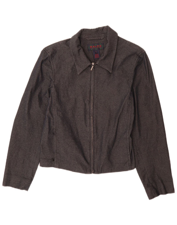 Jachetă bomber pentru femei Ralph Lauren UK 14 mare bumbac gri