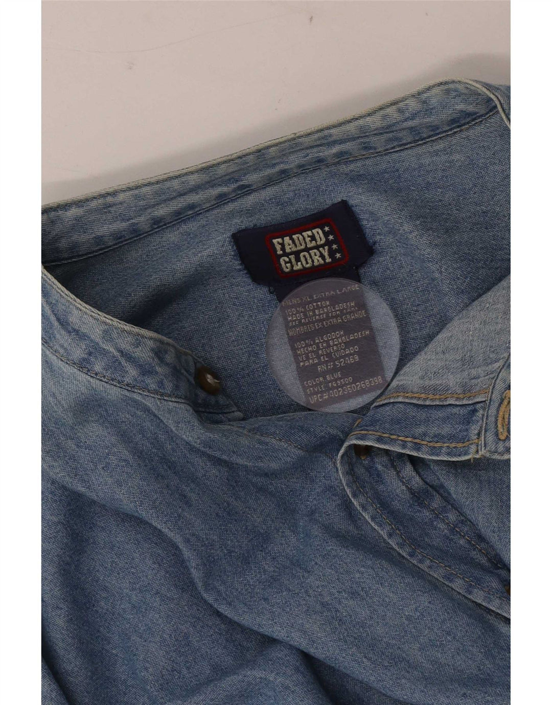 Cămașă de blugi pentru bărbați Faded Glory, bumbac albastru