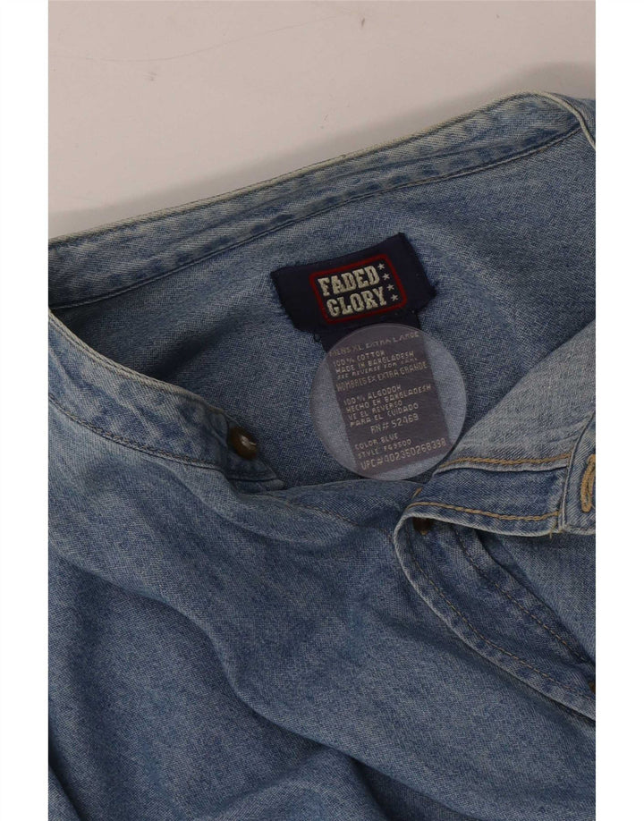 Cămașă de blugi pentru bărbați Faded Glory, bumbac albastru