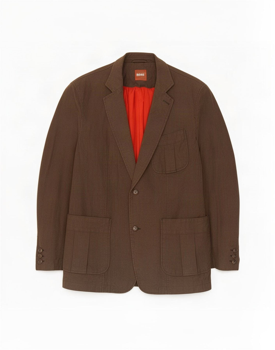 Blazer pentru bărbați Hugo Boss cu 2 nasturi EU 54 2XL bumbac maro
