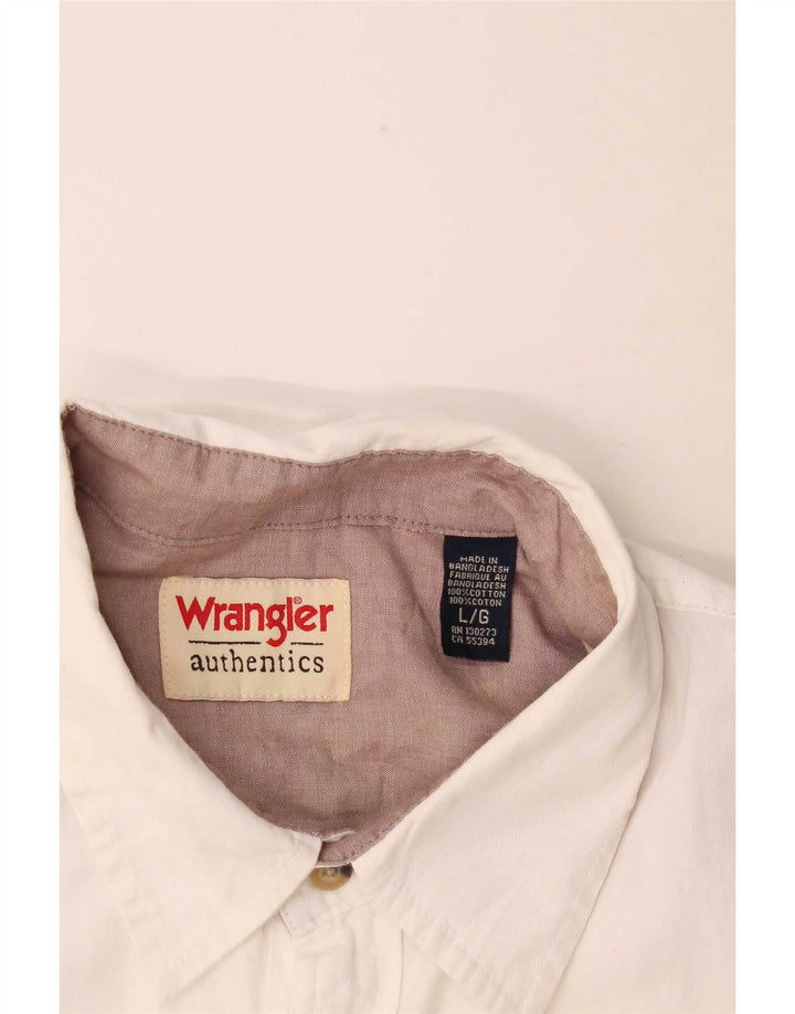 Cămașă cu mânecă scurtă Wrangler pentru bărbați, bumbac alb mare