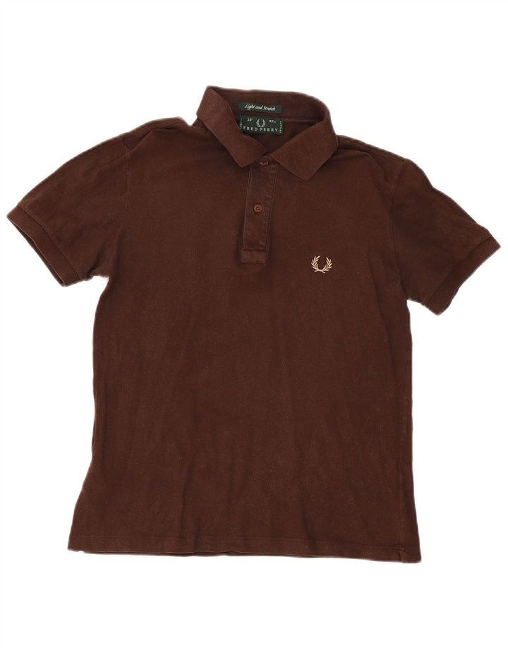 Cămașă polo Fred Perry pentru bărbați, bumbac maro mic