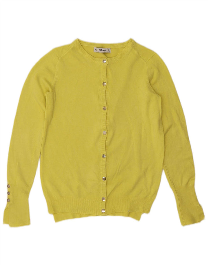 Pulover cardigan pentru femei Zara UK 10 Mic Galben