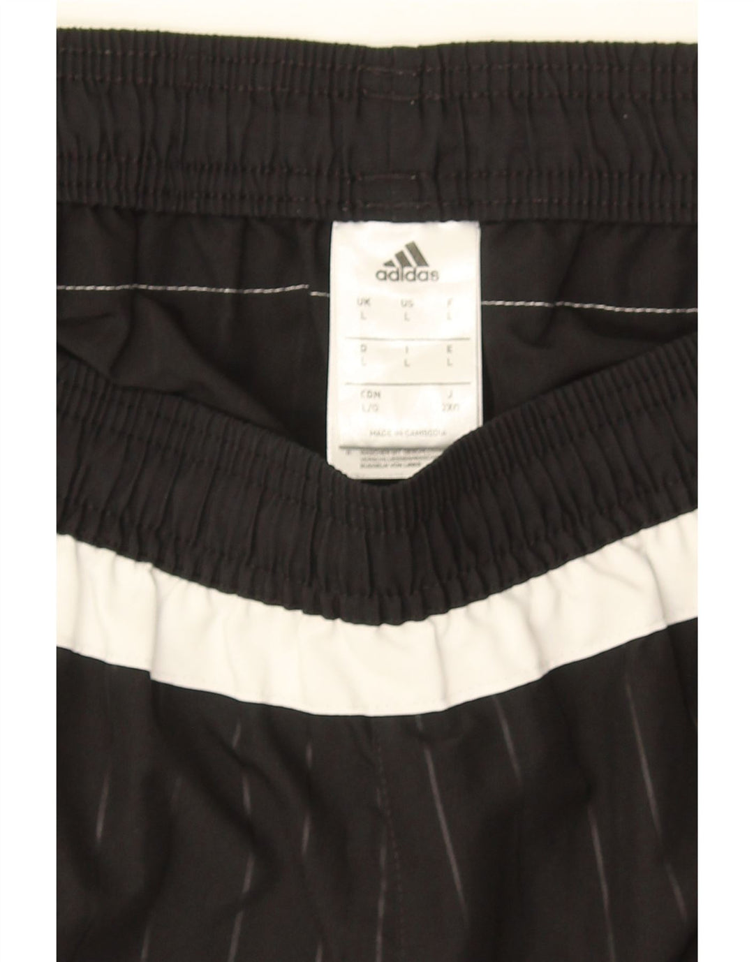 Pantaloni scurți sport pentru bărbați Adidas, mari, negru, poliester cu dungi