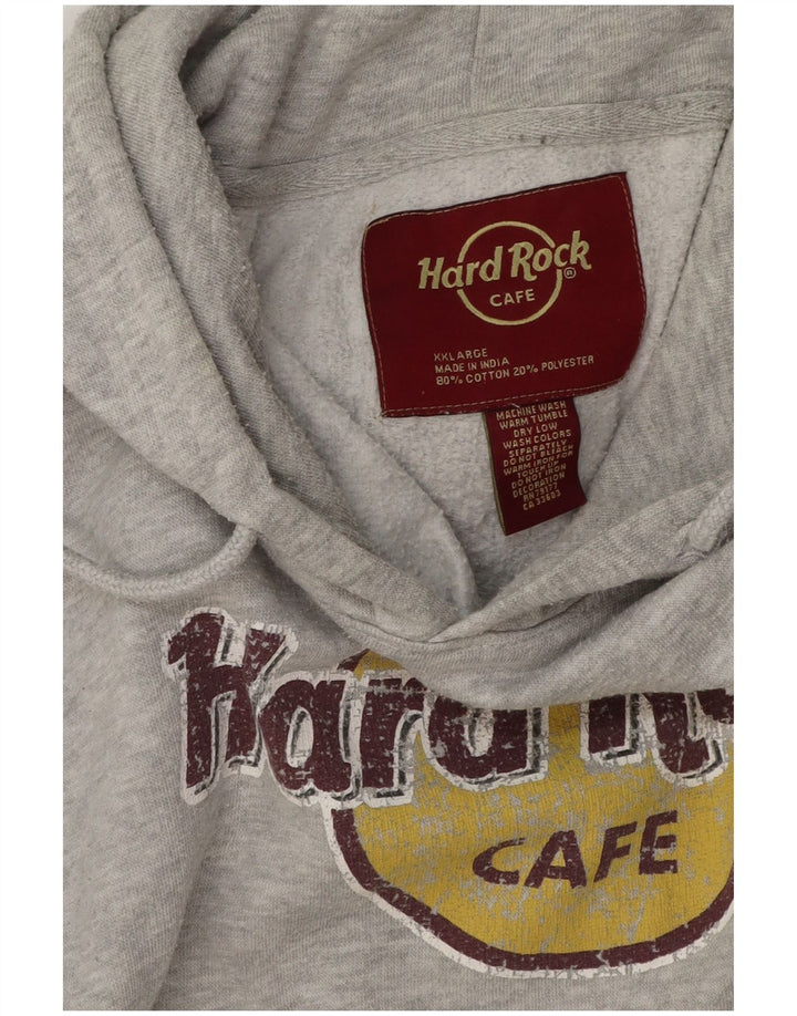 Hard Rock Cafe pentru bărbați Barcelona Graphic Hoodie Pulover 2XL, bumbac cu pete gri