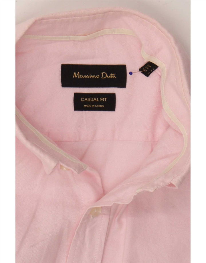 Cămașă Massimo Dutti pentru bărbați, în formă lejeră, mare, roz