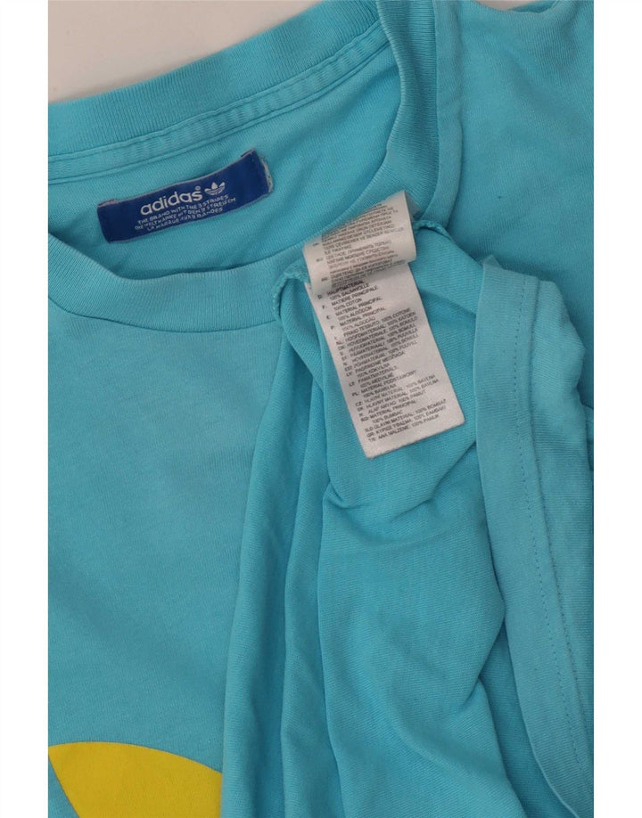Tricou grafic pentru bărbați Adidas Top, bumbac albastru mediu