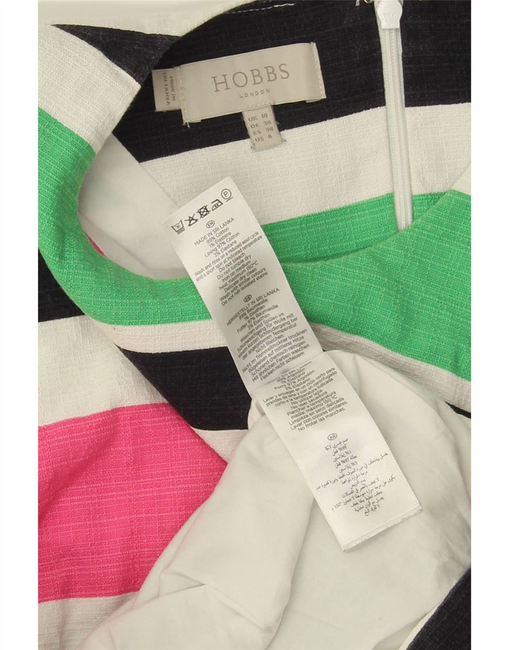 HOBBS Rochie fără mâneci pentru femei UK 10, cu dungi mici, multicolore
