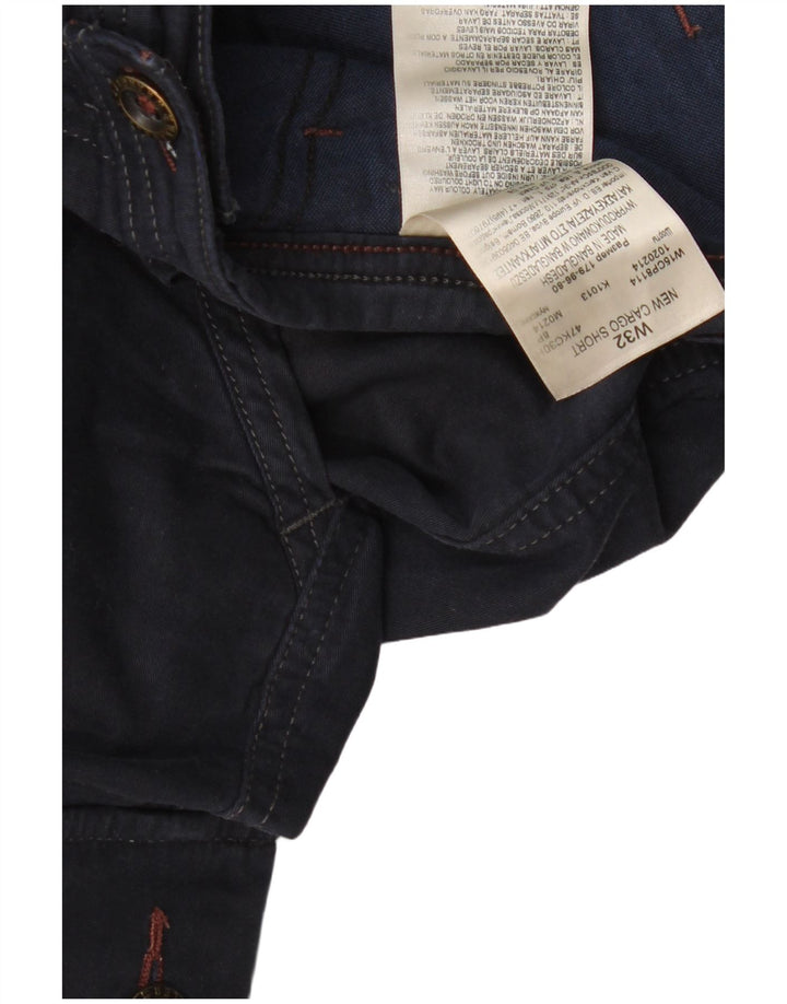 Pantaloni scurți cargo Wrangler pentru bărbați W32, bumbac, albastru bleumarin mediu